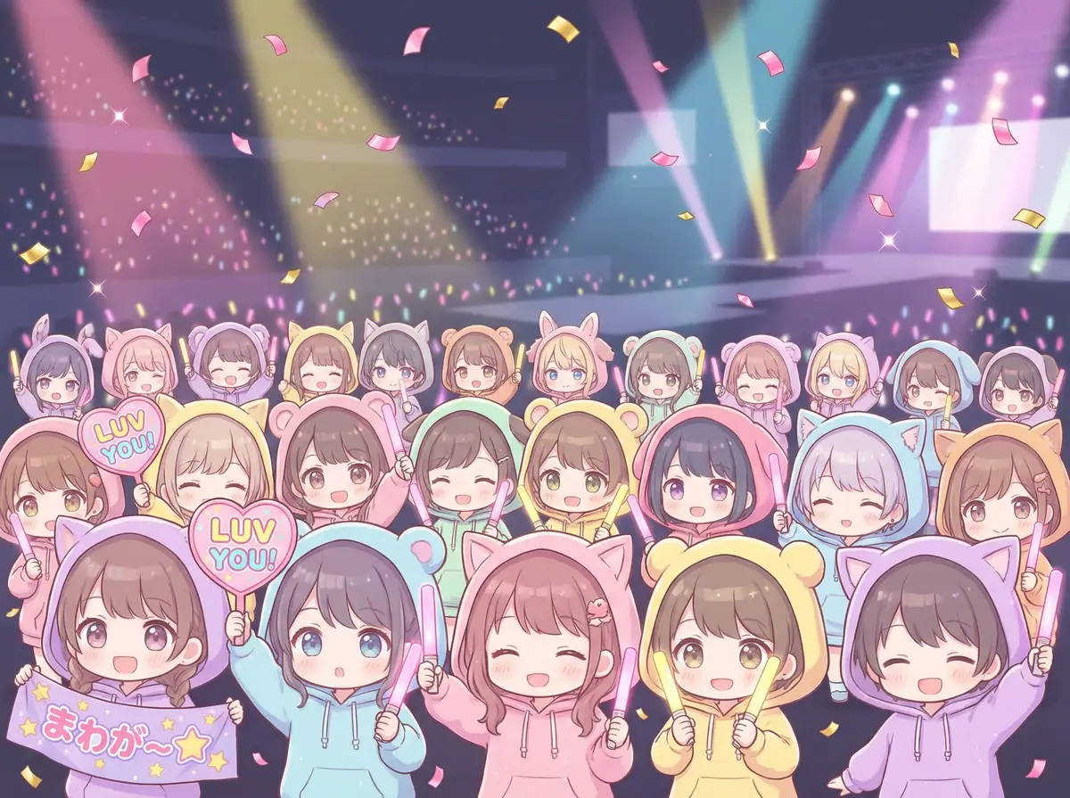 桃乃木 粉丝应援 - 粉丝们举着荧光棒为桃酱加油打气